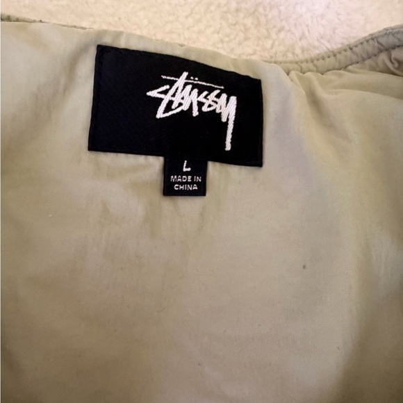Stussy Quilted Sleeveless Vest in Sage Green - Picture 5 of 8